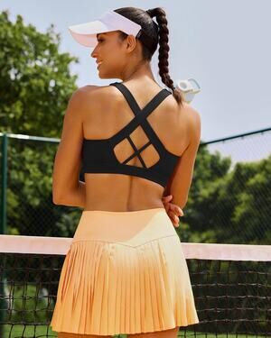 Running Girl Cross Back Black Sports Bra Small